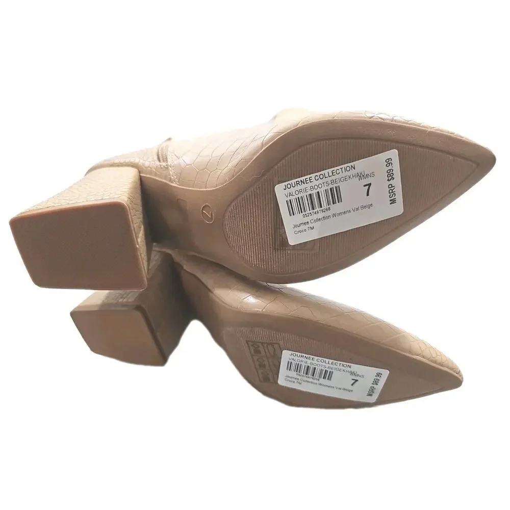 Journee Collection ~Woman Size 7M~ Beige/Khaki Valorie Knee High Boots NWOB. - Picture 9 of 10